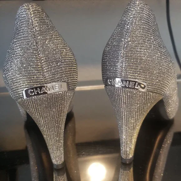 Chanel Sparkle Heels 38.5 GORGEOUS!!! RARE 😍😍😍 - Picture 8 of 17